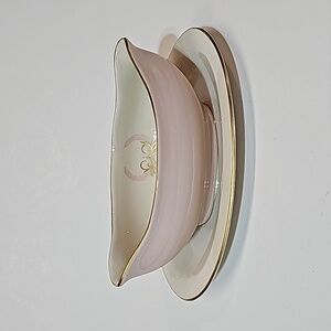 Fine Arts "Royal Splendor" Pink Cream Gravy Boat w/ Underplate